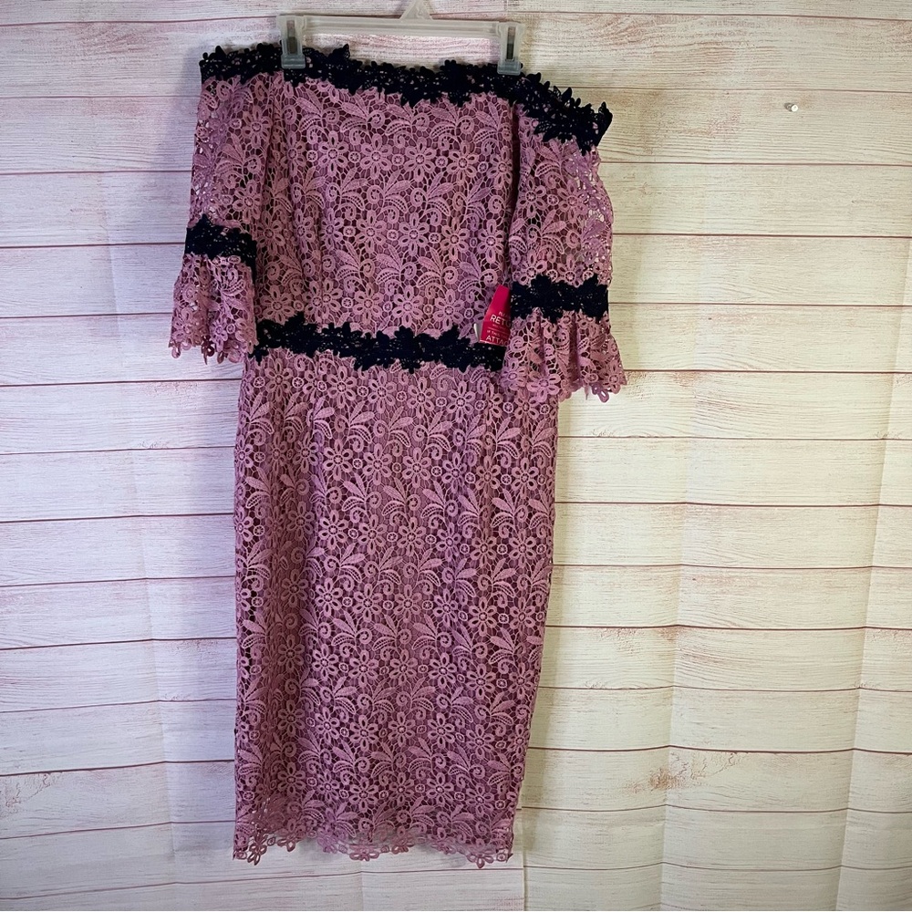Tall Paper Dolls Pink Off Shoulder Lace Party Formal Dress Size 14